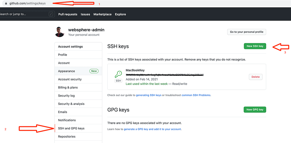 how to set github in .ssh on mac